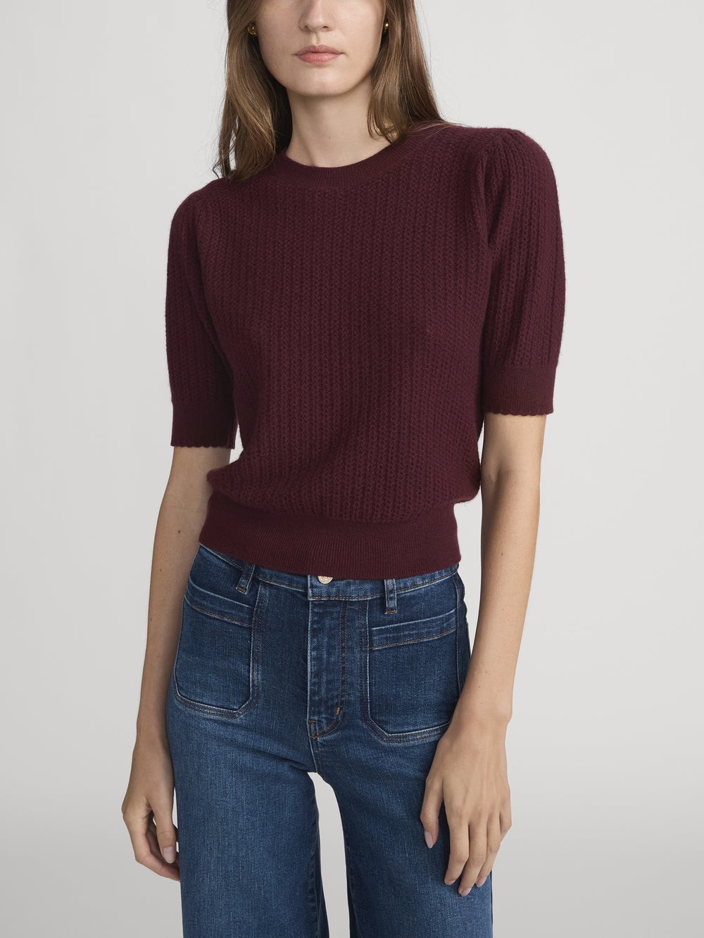 NWT Frame Cashmere Chain Pointelle Sweater